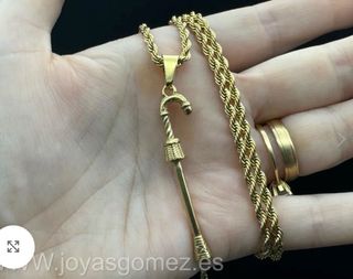 Cadena Acero 316L y Colgante Bastón