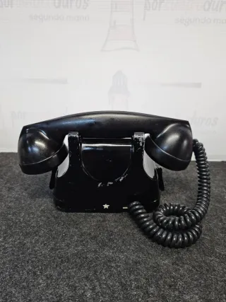Antiguo teléfono fijo RTT Belga - Negro