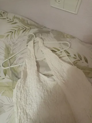 Vestido midi Zara halter blanco textura