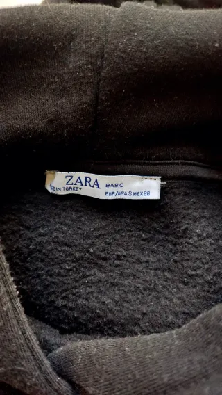 Sudadera negra corta mujer