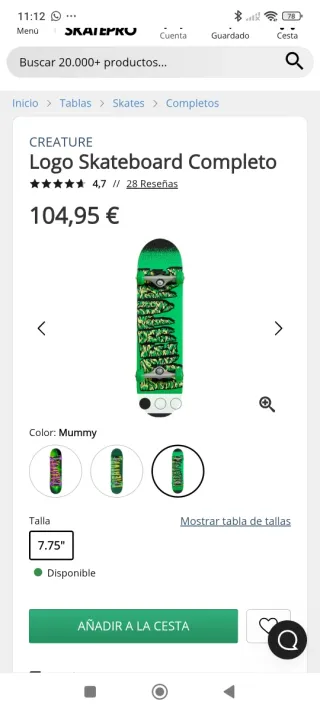 Skate Creature Logo Completo 7.75