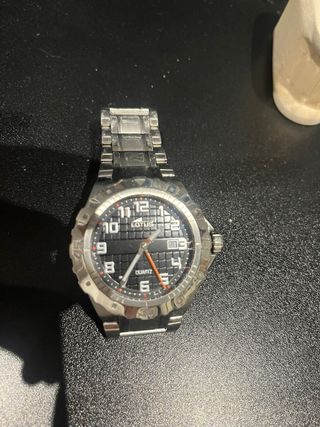 Reloj Lotus Hombre Negro/Plata