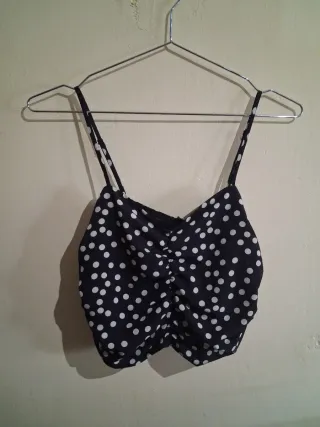 Top H&M lunares negro y blanco Talla XS