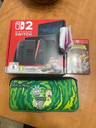 Nintendo Switch con Mario Kart world y donkey kon