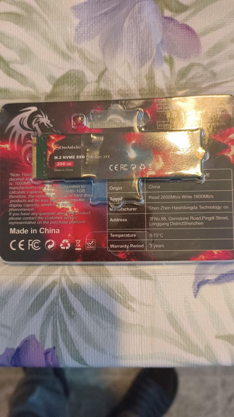 SSD M.2 NVMe SomnAmbulist 256GB PCIe Gen 3x4 afbeelding 3