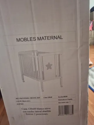 Cuna 120x60 Blanca Nieve con estrella