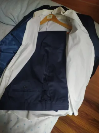 Traje Ceremonia Angelo Litrico Azul Talla M/L