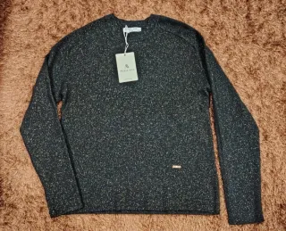 Camisola Moda Ana preta com brilhos dourados S/M