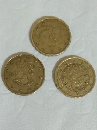 3 Monete da 20 Centesimi Euro