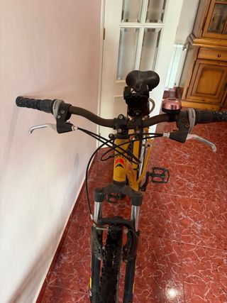 Bicicleta de montaña amarilla RACER