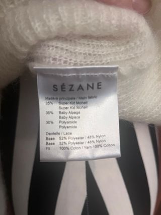 Jersey Sezane Alpaca Mohair Blanco