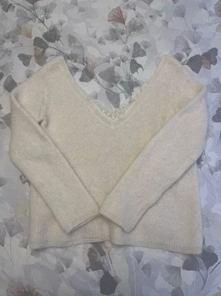 Jersey Sezane Alpaca Mohair Blanco
