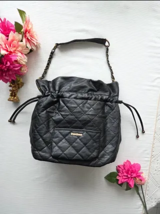 Bolso Pepe Jeans Negro Acolchado Cadena de hombro
