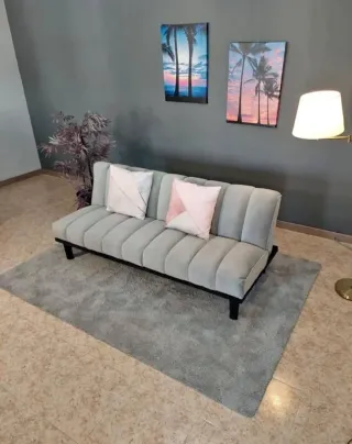 Sofá modular gris polipiel