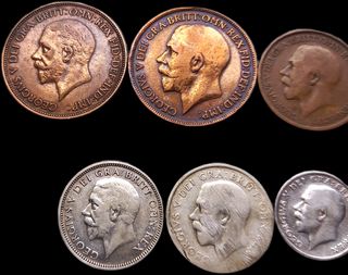 10 Monedas Bronce y Plata Reino Unido Jorge V