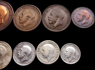 10 Monedas Bronce y Plata Reino Unido Jorge V