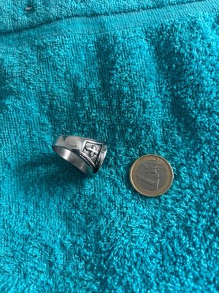 Anillo grande plata y negro