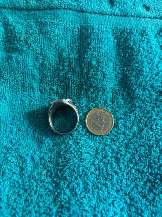 Anillo grande plata y negro