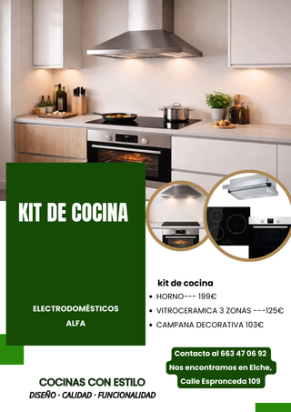 Kit de Cocina Electrodomésticos Alfa
