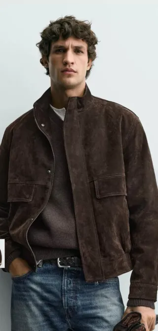 Chaqueta Zara Piel Serraje Talla L