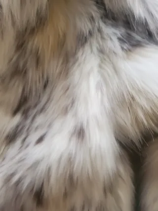 Abrigo pelo Zara beige/gris