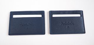 Tarjetero piel Ubrique Andalusia azul oscuro