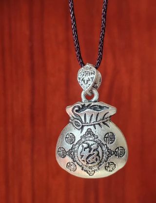 Colgante Bolsa de la Fortuna Plateado