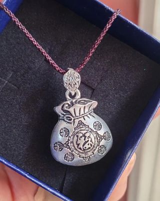 Colgante Bolsa de la Fortuna Plateado