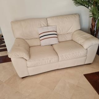 Sofá de piel blanco 2 plazas Italsofa
