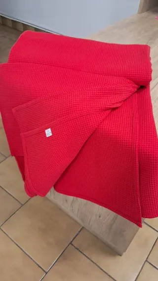 Colcha Cama Matrimonial Roja