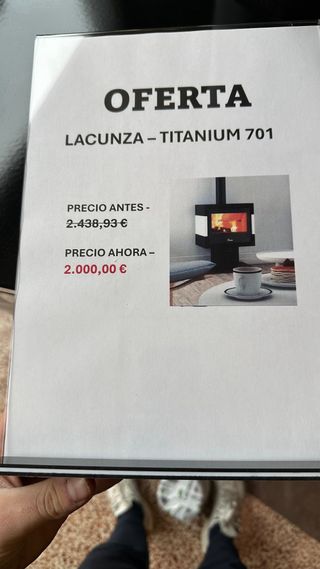Estufa Lacunza Titanium 701