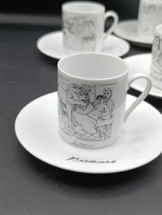Set 6 Tazas Café Picasso de Porcelana