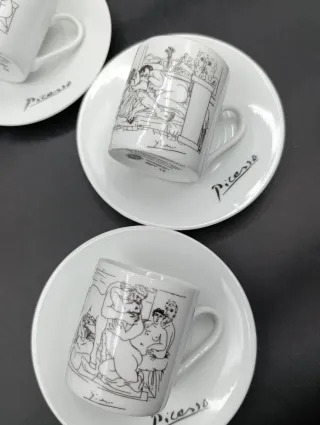Set 6 Tazas Café Picasso de Porcelana