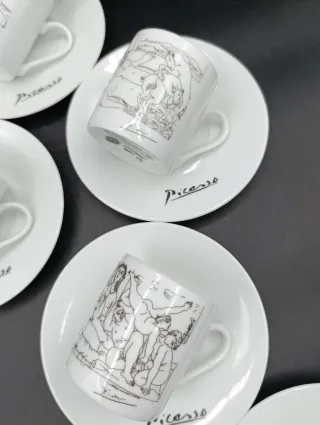 Set 6 Tazas Café Picasso de Porcelana