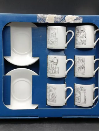 Set 6 Tazas Café Picasso de Porcelana