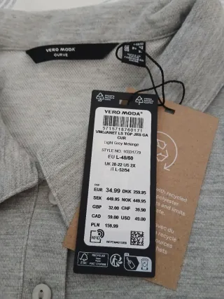 Sudadera polo gris talla curvy