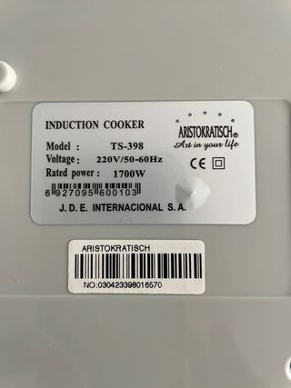 Placa inducción diseño Aristokrasch. ELECTRICA.