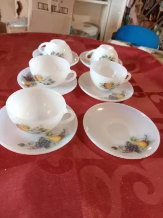 Conjunto de chá/café branco com fruta