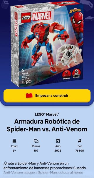 LEGO Marvel Armadura Robótica Spider-Man vs Anti-V