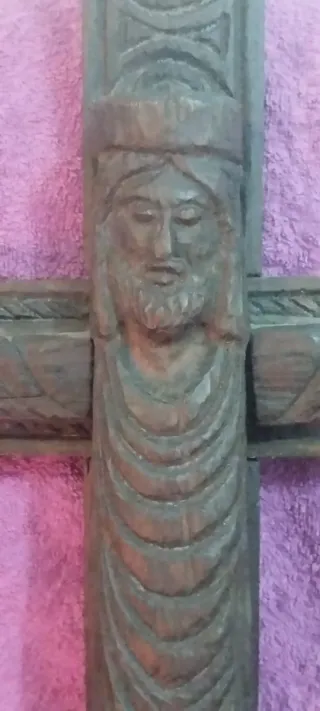 Cristo Románico Madera Tallada