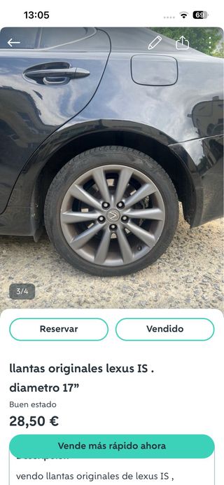 Llantas Originales Lexus IS 17 x1