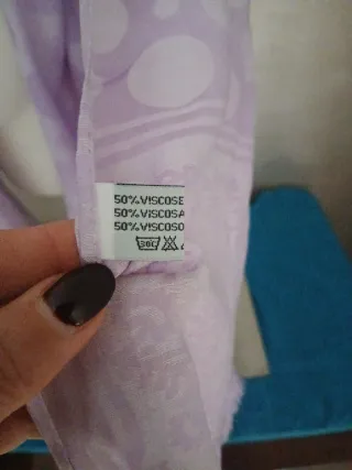 Pashmina lilla con fantasia