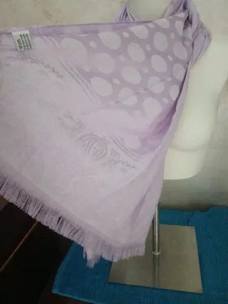 Pashmina lilla con fantasia