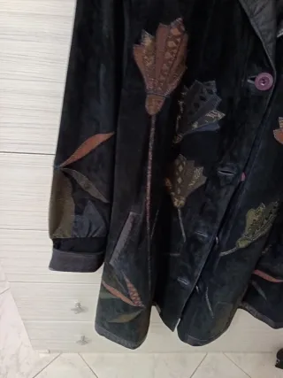 Cappotto vintage pelle e camoscio