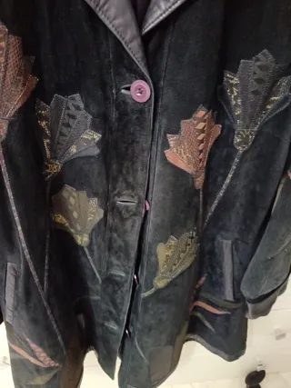 Cappotto vintage pelle e camoscio