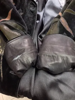 Cappotto vintage pelle e camoscio