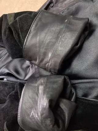 Cappotto vintage pelle e camoscio