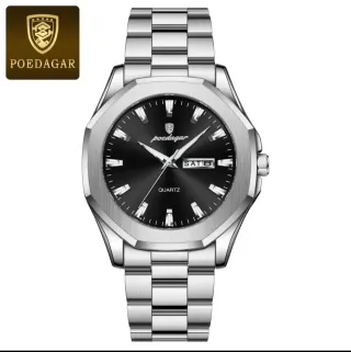 Reloj POEDAGAR Hombre Negro y Plateado