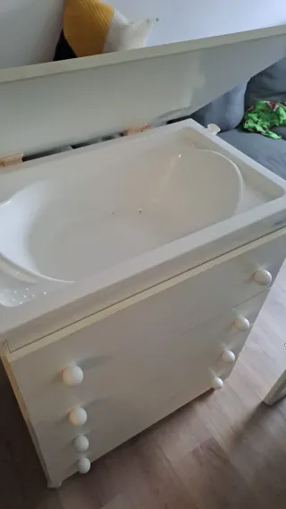 Cambiador bebé blanco 4 cajones