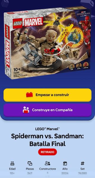 LEGO Marvel Spiderman vs Sandman 76280